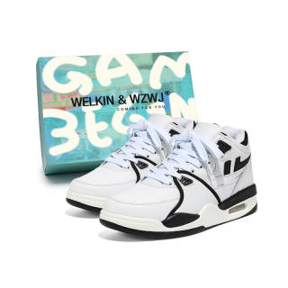 WELKIN&WZWJ Slip Resistant Slip Resistant Low top Skateboard Shoes Unisex White Black