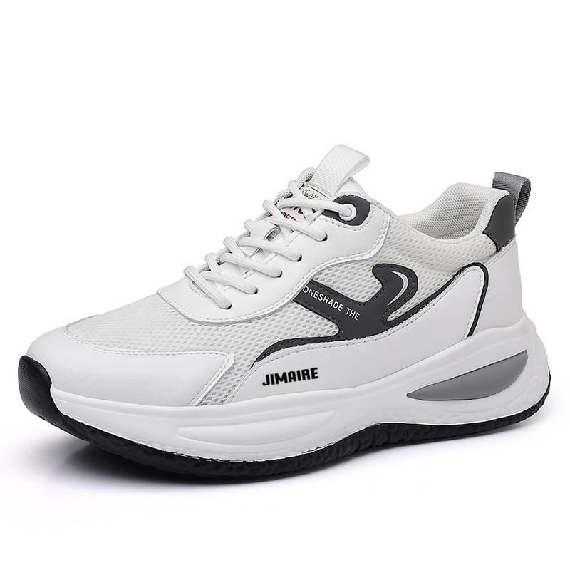 JINMAIWANG Cow Leather Slip Resistant And Breathable Slip Resistant And Breathable Low top Casual Shoes Men's White