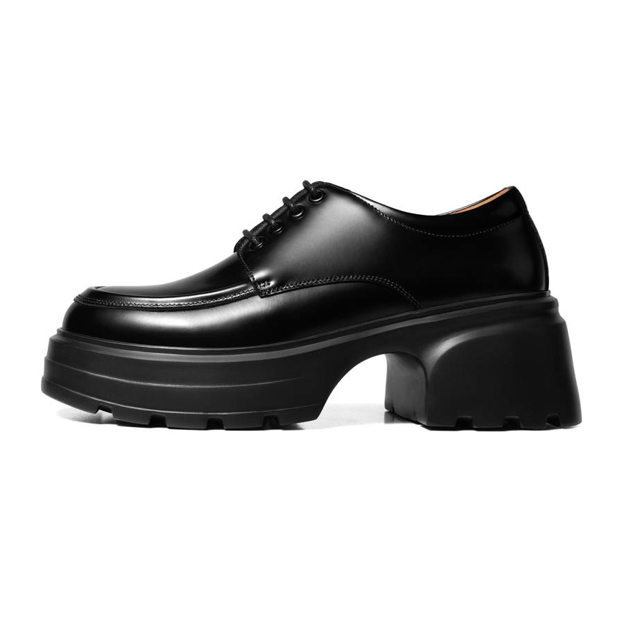 THOM WILLS Top Grain Cow Leather Casual Shoes 6.2cm Women's Black