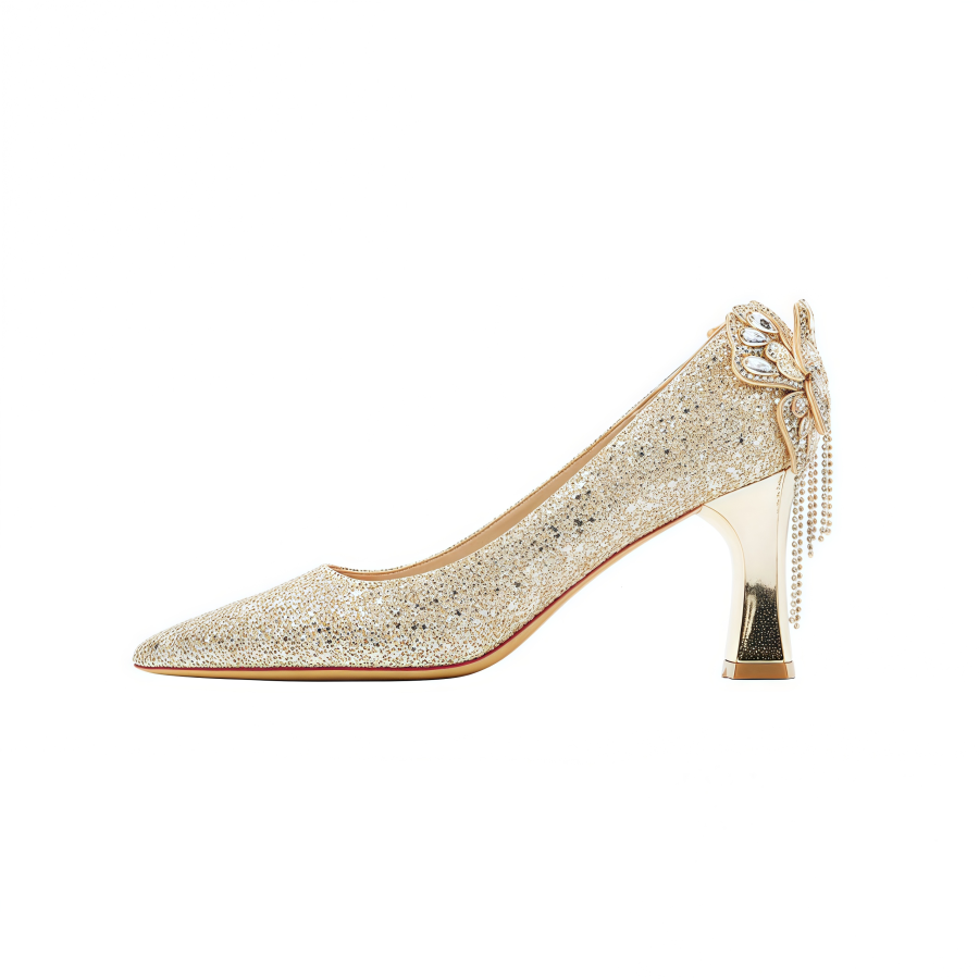 ANGEL BOY Slim Heel High Heels 8cm Women's Champagne