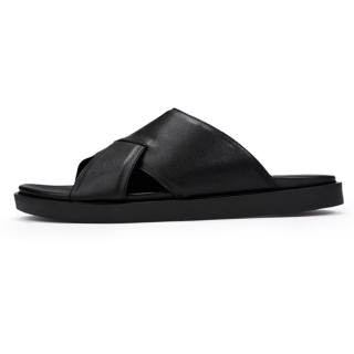 Voguhomme Slide Slippers Men's Black/Silver Gray