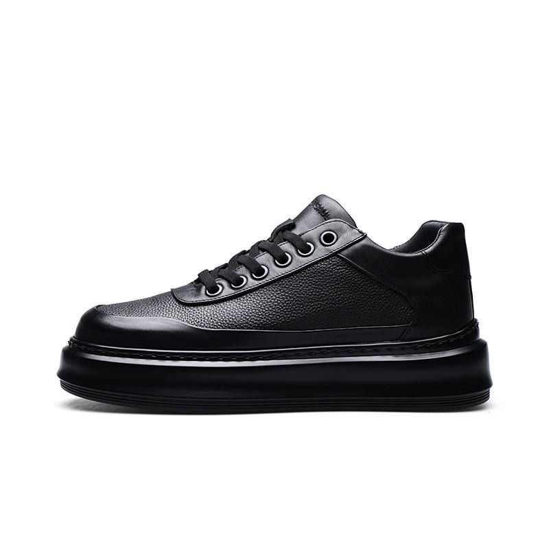 PARDASAUL Cow Leather Low top Skateboard Shoes Men's Black