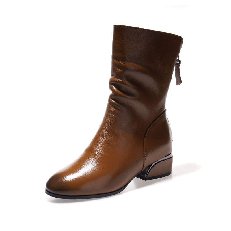 Devanro Devanro Top Grain Cow Leather Ankle Boots 3cm Women's