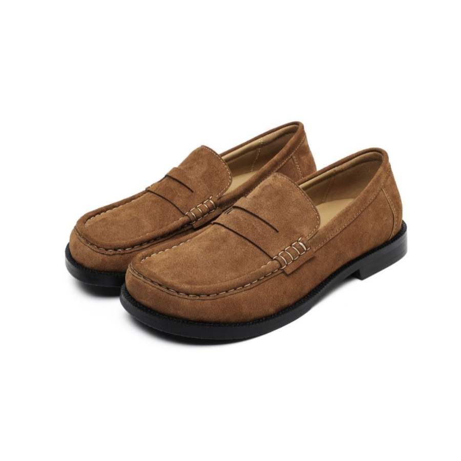 WEISHIBANGWEI WEISHIBANGWEI Microfiber Leather Loafers Men's Brown