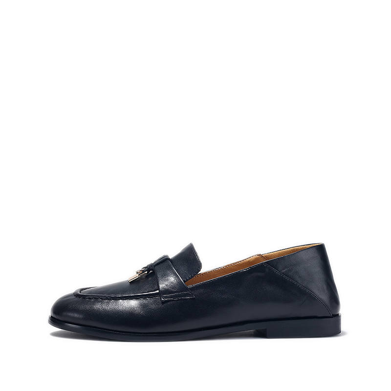 Brut Ros′e Top Grain Cow Leather Loafers Women's Black