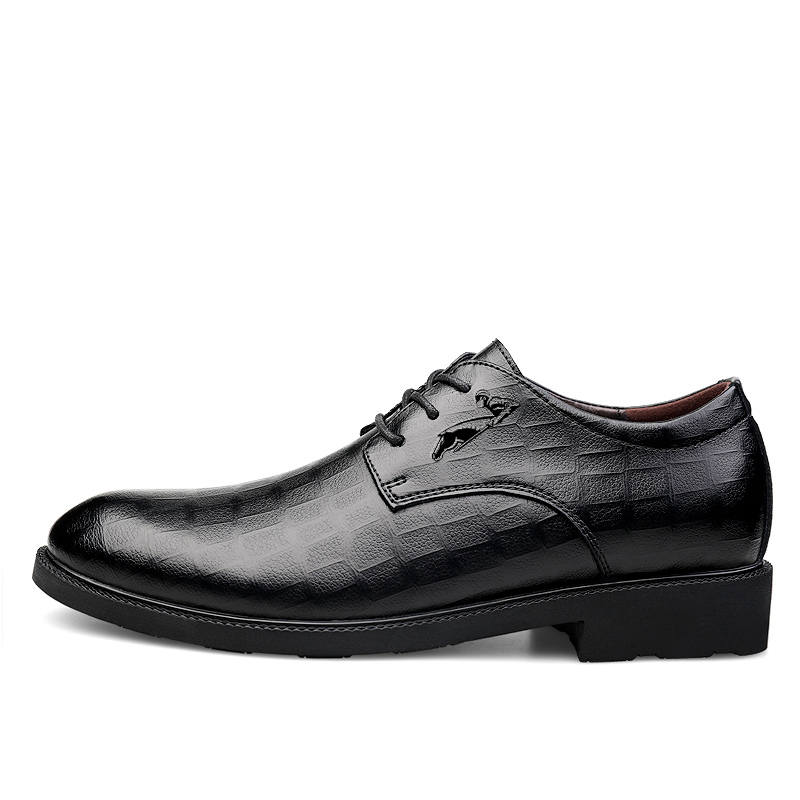 YINGLUNQISHI Top Grain Cow Leather Dress Shoes Men's Black