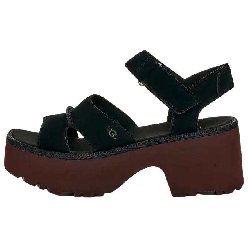 UGG UGG New Heights Suede One Strap Sandals Women's Black