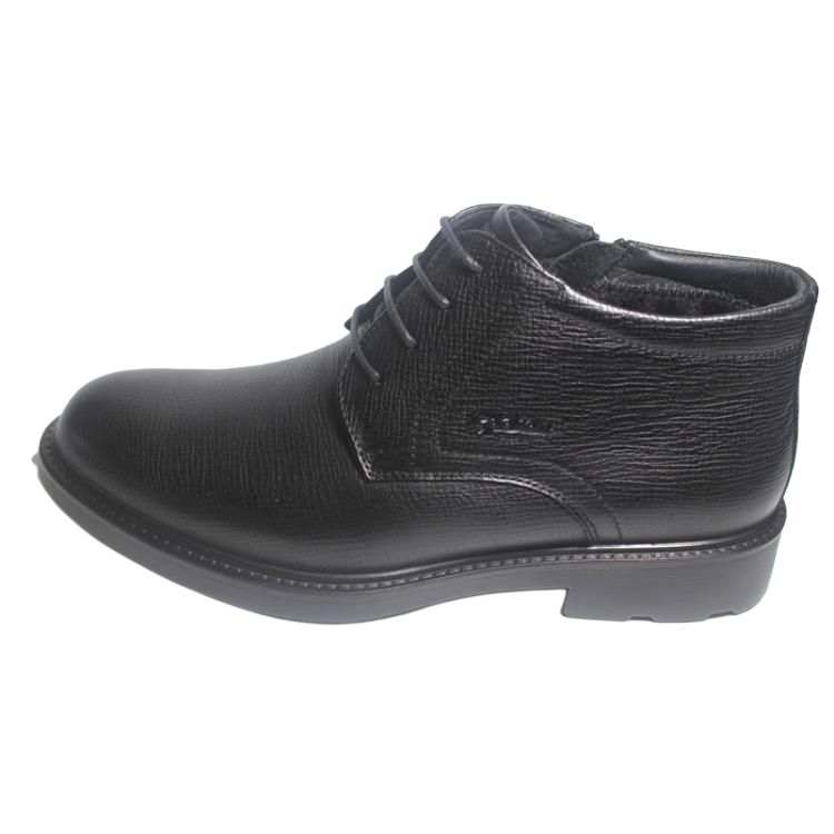 GOLDLION Cow Leather Ankle Boots Men's Black