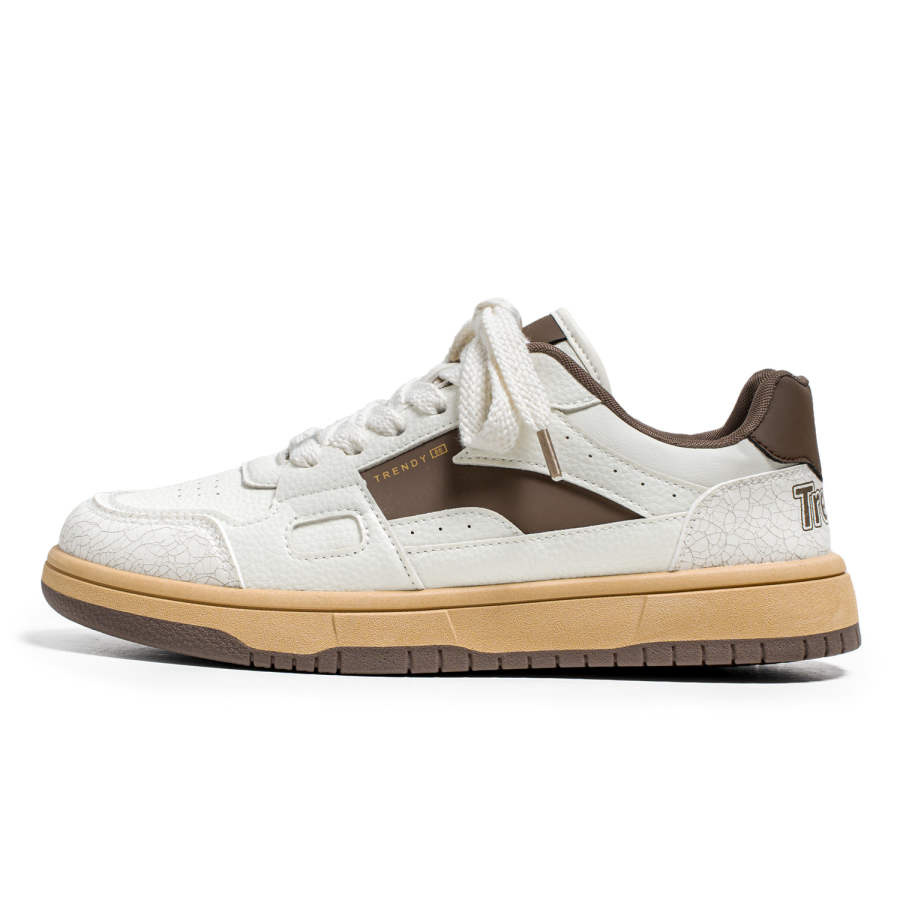 Mengsai Slip Resistant Abrasion Resistant Slip Resistant Abrasion Resistant Low top Skateboard Shoes Men's Beige Khaki