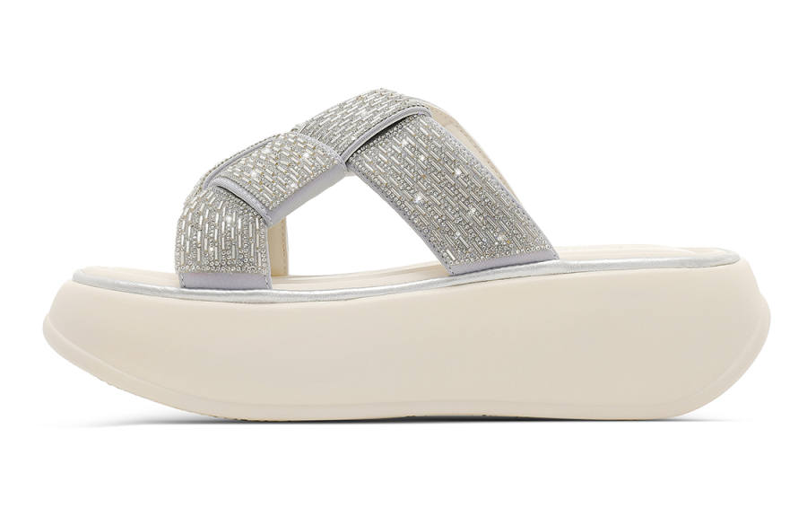 C°BANNER Slide Slippers Women's Beige Silver