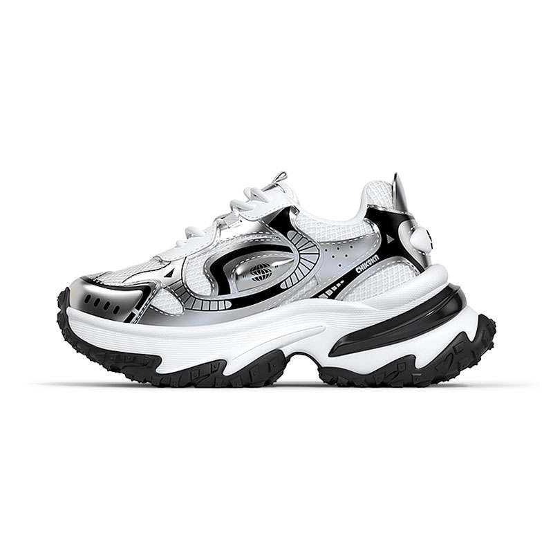 CHIKOKU Whale Island Textile, Synthetic Leather Slip Resistant Slip Resistant Low top Chunky Sneakers Women's