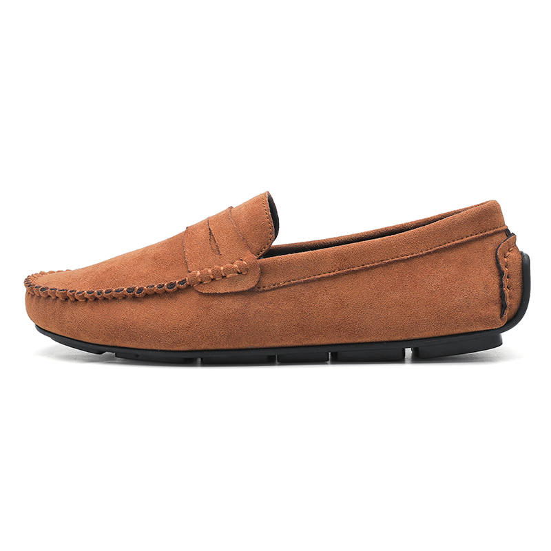 CKVUSAMG Suede Casual Shoes Men's Apricot Yellow