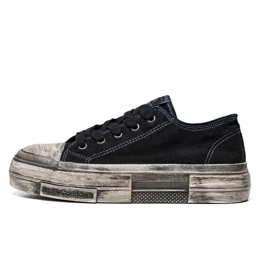 Mengsai Slip Resistant Abrasion Resistant Slip Resistant Abrasion Resistant Low top Canvas Shoes Men's Black