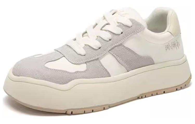 Satchi Cow Suede Low top Skateboard Shoes Women's White
