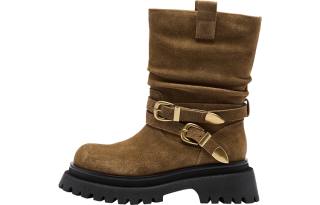 URBAN REVIVO Cow Split Leather Ankle Boots Women's