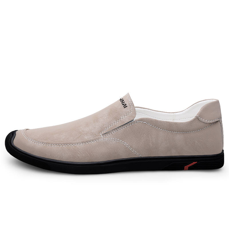 WENNAI Cow Split Leather Gommino Loafers Men's Gray