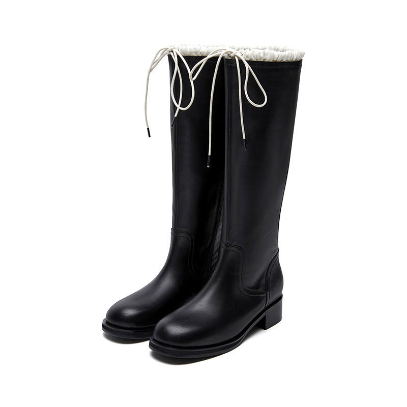 Marie Claire Cow Leather Knee high Boots Women's Black