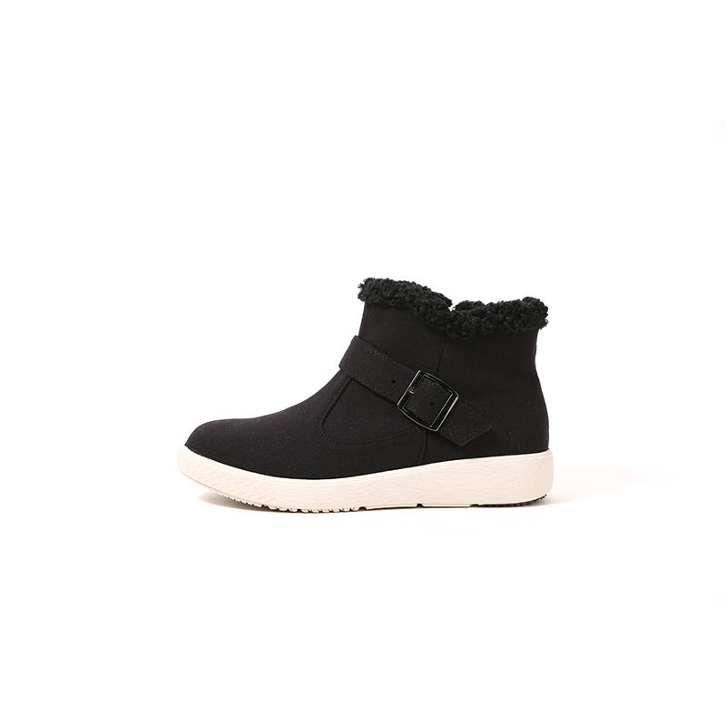 LAOMEIHUA Fabric Fleece Lined Thermal, Comfortable Abrasion Resistant, Slip Resistant Ankle Boots Women's Black