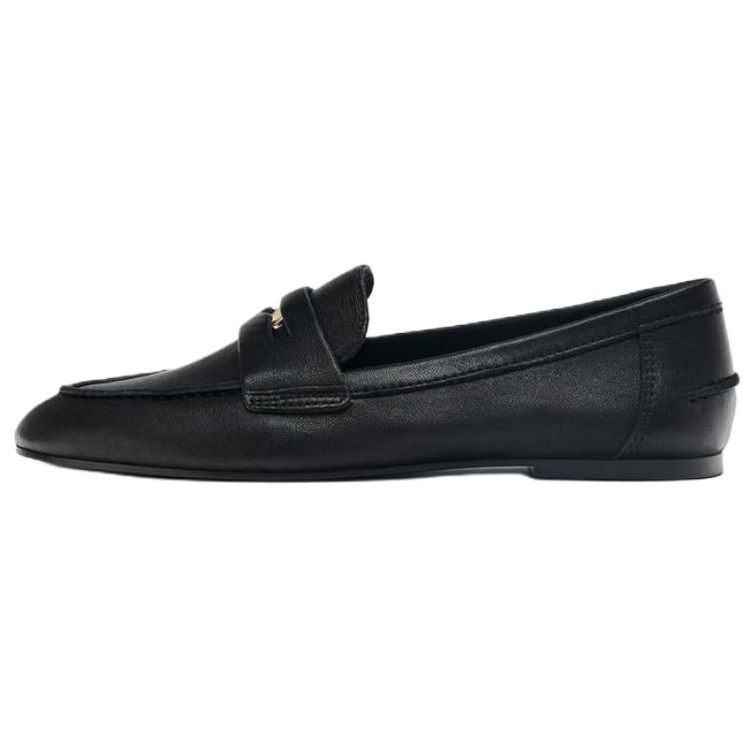 ZARA Penny Sheepskin Loafers 1CM Women's Black