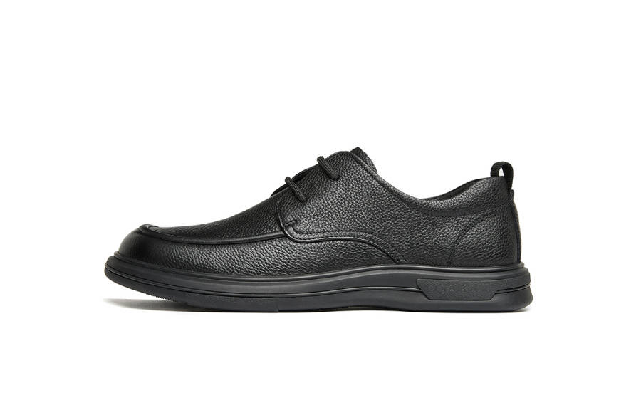 HLA Top Grain Cow Leather Casual Leather Shoes Men's Black