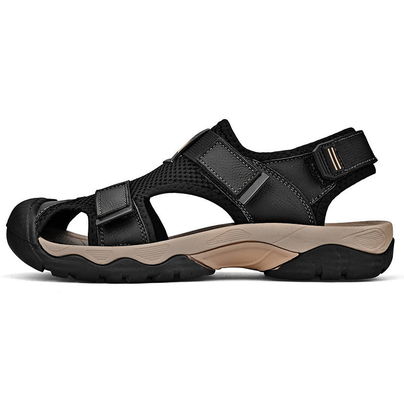JIGONGYANG JIGONGYANG Cow Leather Plus Size Beach Sandals Men's