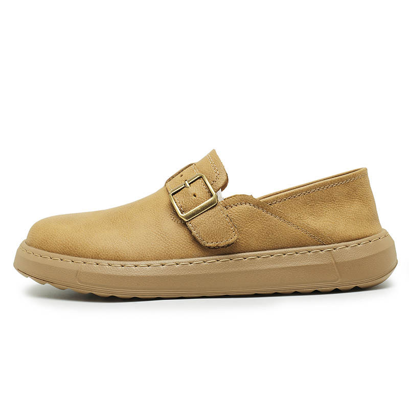 JIGONGYANG Men's Casual Shoes Men's Low Top Light Brown
