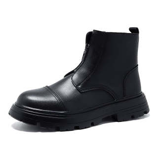 KAQIAODI Microfiber Leather Ankle Boots Men's Black
