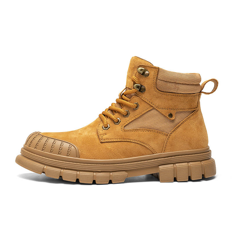 CariteSport Top Grain Pig Leather Short Combat Boots Men's