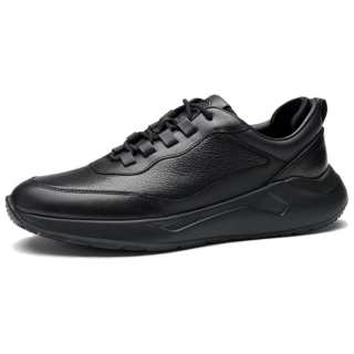 SAINT ANGELO Top Grain Cow Leather Slip Resistant Cushioning Low top Casual Shoes Men's Black