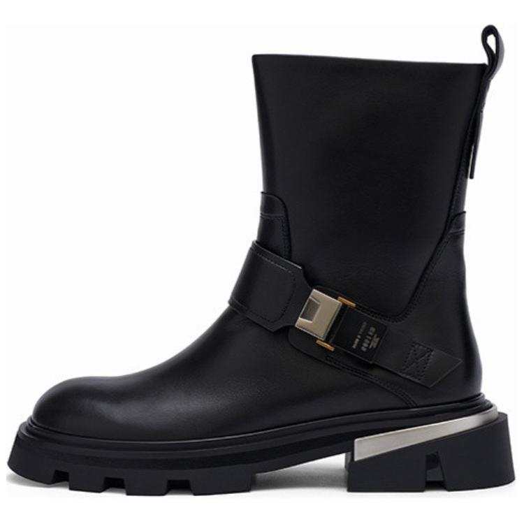 CINDY C ERIC Leather Ankle Boots 4.5cm Women's Black