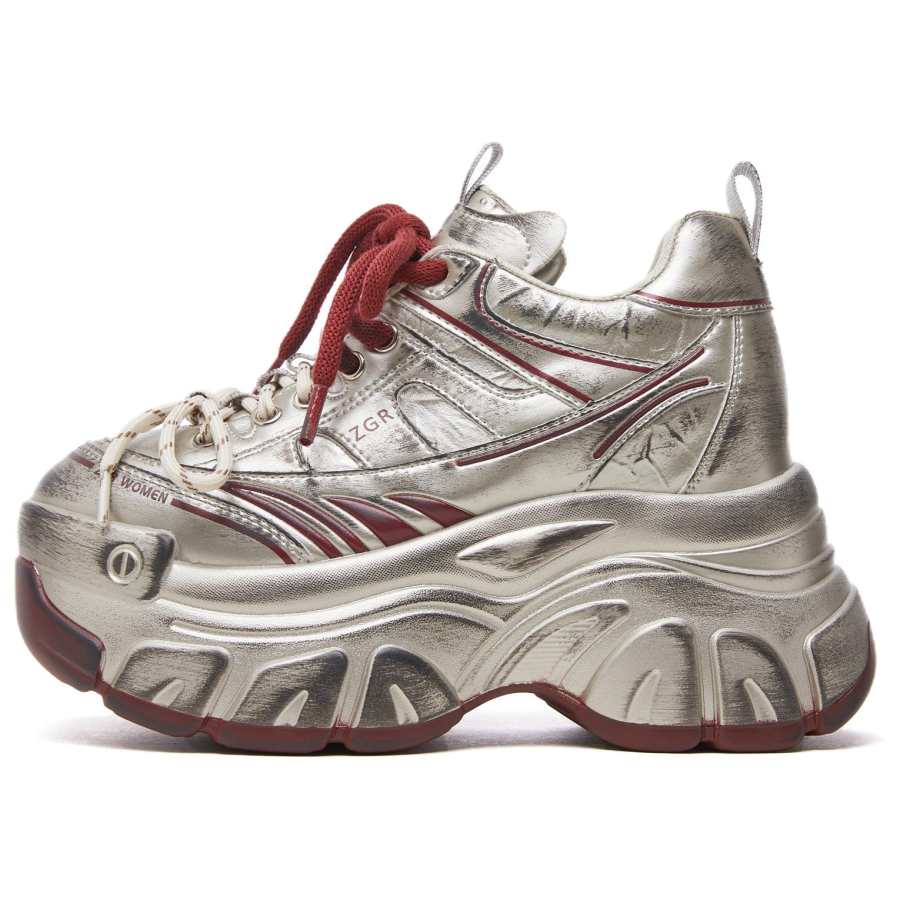 ZGR Synthetic Leather Height Increasing Low top Chunky Sneakers Women's