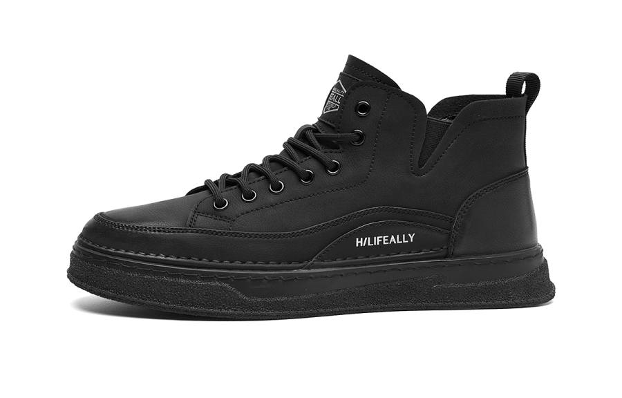 HLA HLA Microfiber Leather Mid top Skateboard Shoes Men's