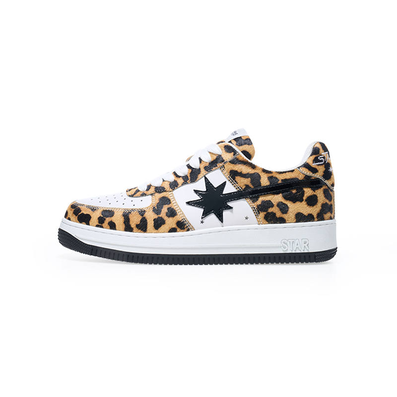 Starwalk Soldier Cow Leather Low top Skateboard Shoes Unisex Leopard Print