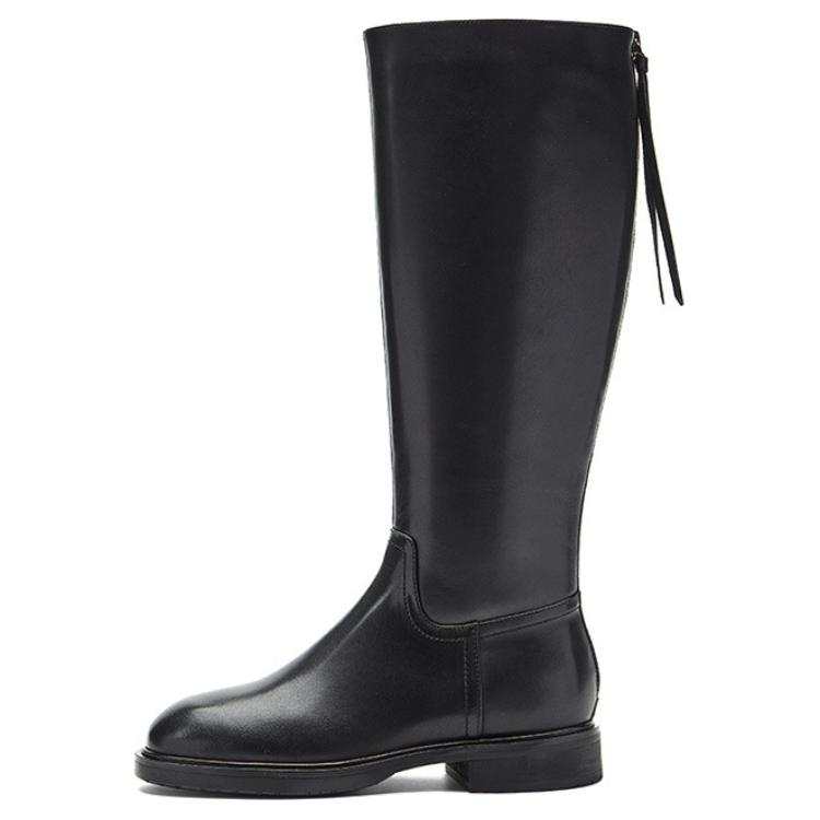 NINE WEST Cow Leather Knee high Boots 3.5cm Women's Black