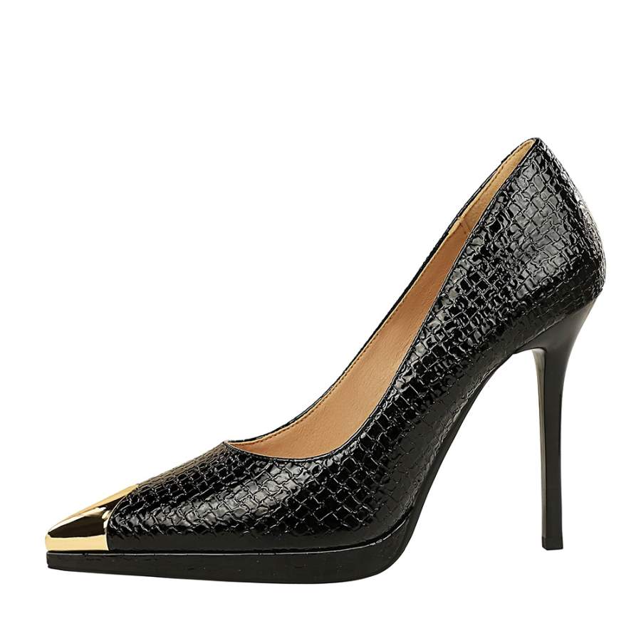 QITUMAUL Patent Leather Slim Heel High Heels Women's