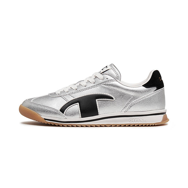 Champion Synthetic Leather Balance Low top Running Shoes Women's Silver White/Black