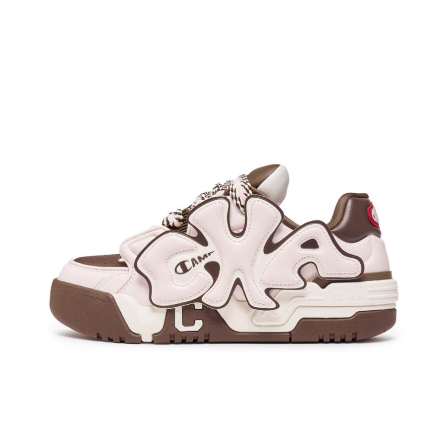 Champion Synthetic Leather, Split Cow Leather Balance Low top Skateboard Shoes Women's Washed Powder/Pinecone Brown