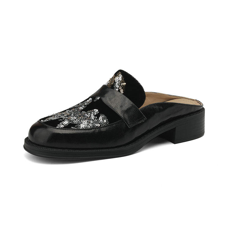 Echo&yolo Rubber Sole Odor Resistant Abrasion Resistant Slip Resistant Closed Toe Slippers Women's Black