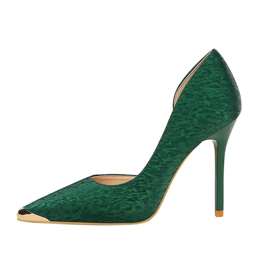 DUNNU Cow Leather Slim Heel High Heels 10.5cm Women's