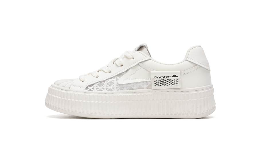 AOKANG Low top Skateboard Shoes Women's Ecru