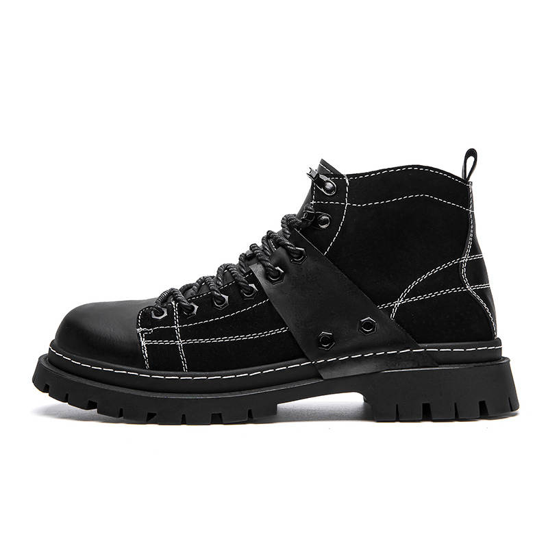DUNNU DUNNU Cow Leather Short Combat Boots Men's