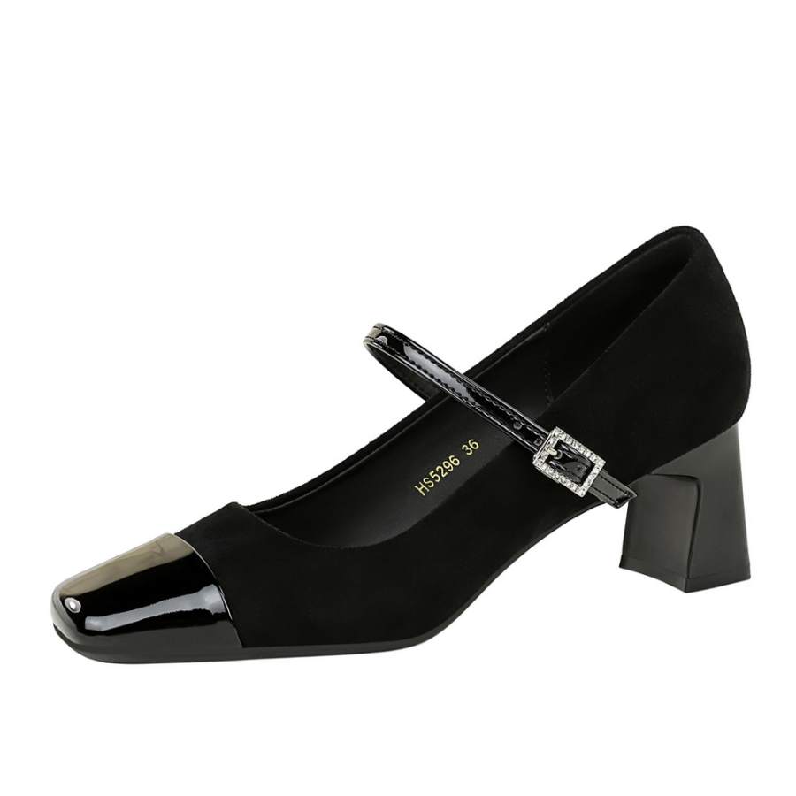 Bamiti Like Walking On A Level Surface Chunky Heel Mary Jane Shoes 5CM Women's