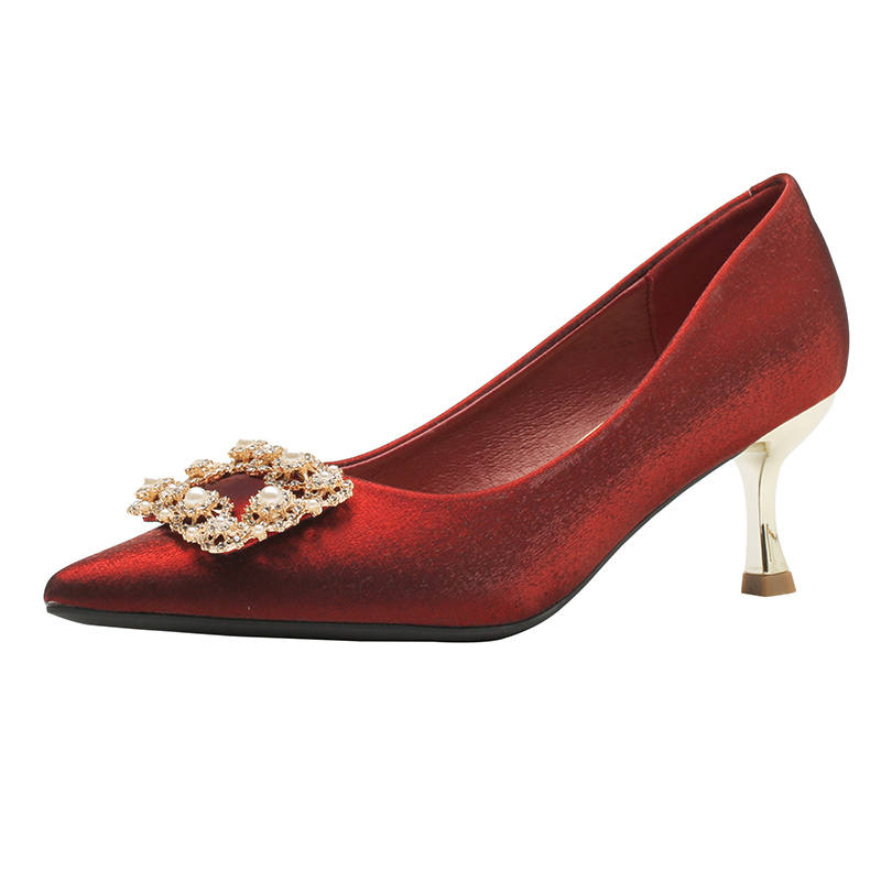 ZUOMILUO Silk Slim Heel High Heels Women's