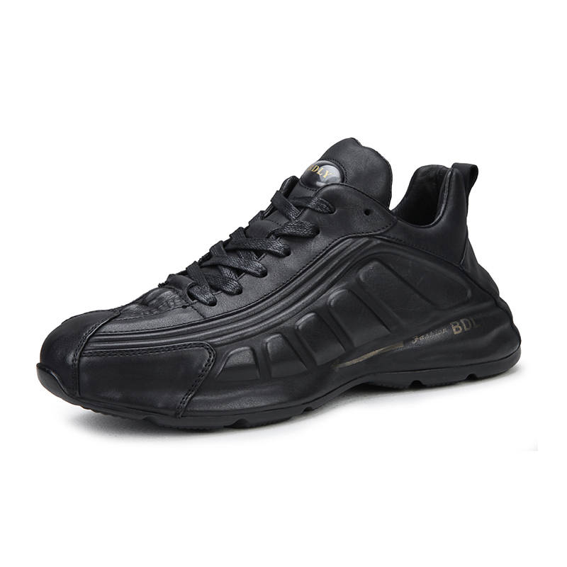 Devanro Devanro Top Grain Cow Leather Height Increasing Abrasion Resistant Breathable Slip Resistant Low top Casual Shoes Men's