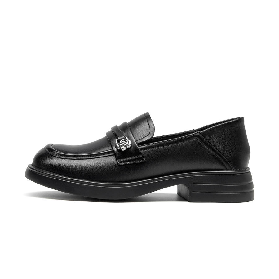 Spider King Sheepskin Loafers Women's Black