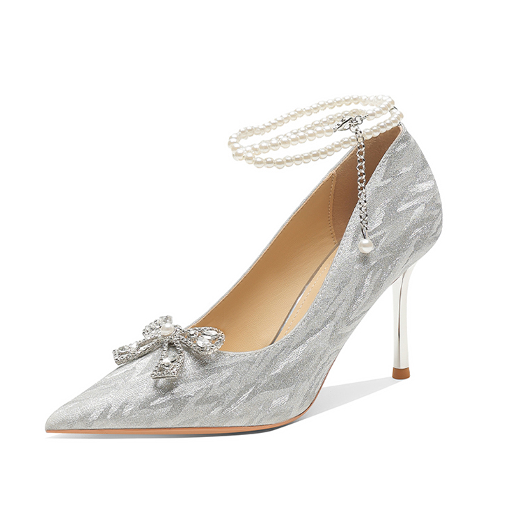 Ainer-cat Ainer cat Slim Heel High Heels 8cm Women's Silver