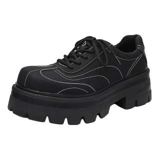 Cleverneonmore Microfiber Leather Low top Casual Shoes Unisex Black