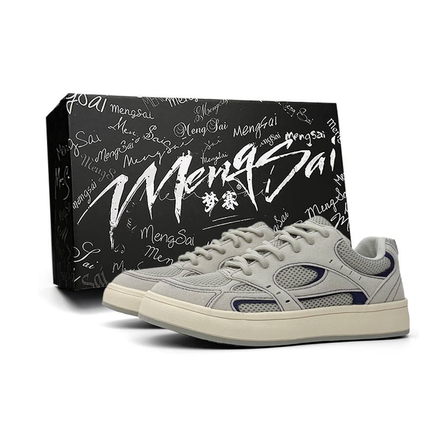 Mengsai Cushioning Abrasion Resistant Cushioning, Wear Resistant Low top Skateboard Shoes Men's Gray
