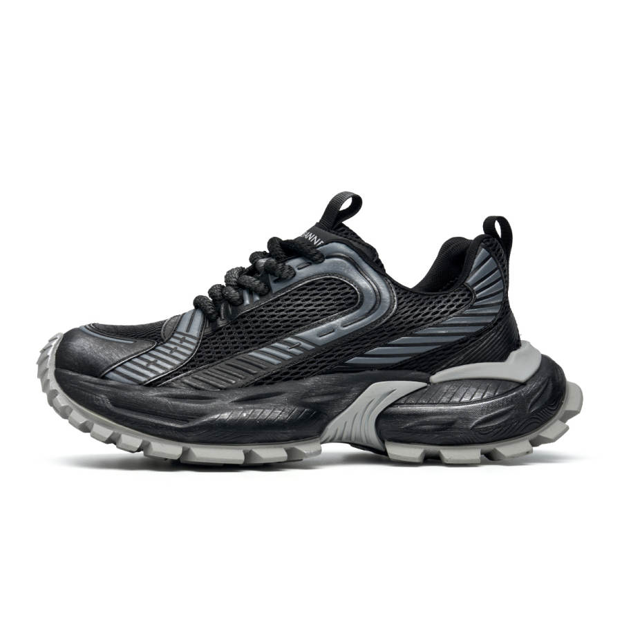 C°BANNER Textile, Synthetic Leather Breathable Low top Casual Shoes Men's Black Gray