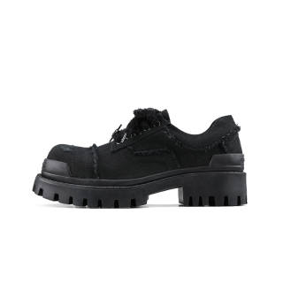 HANQIAORIJI Black Blood Collection Denim Men's Casual Shoes Unisex Black